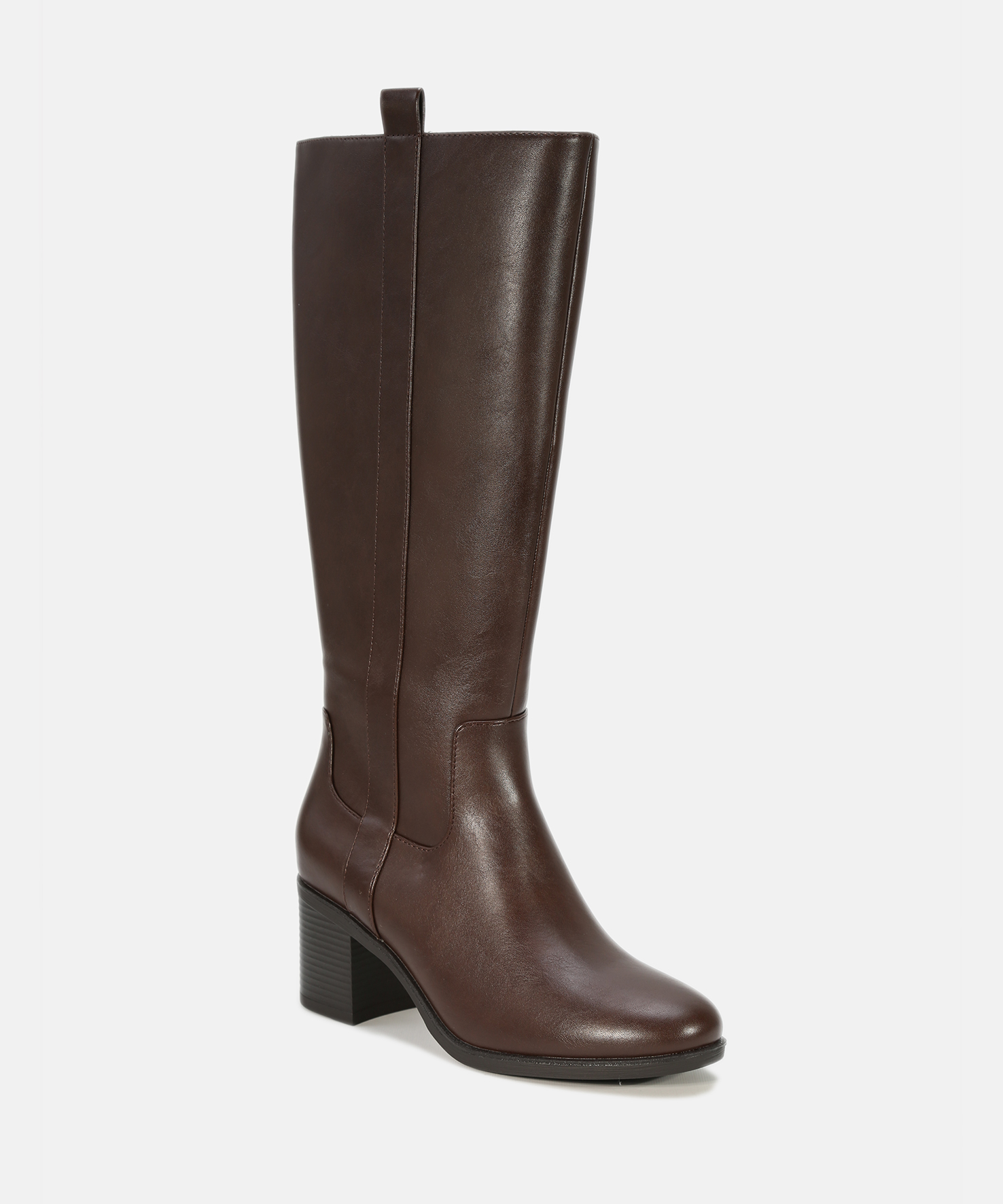 Botas castanhas com salto largo image number null